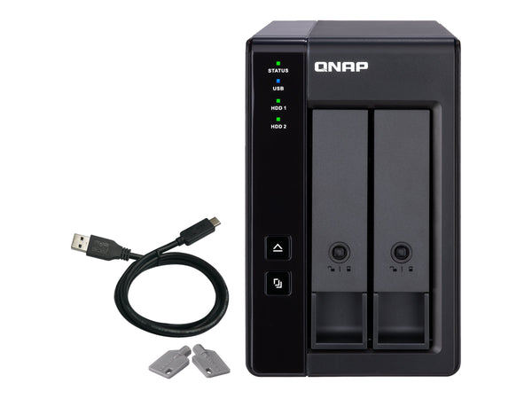 QNAP TR-002 2 Bay USB Type-C Direct Attached Storage with Hardware RAID