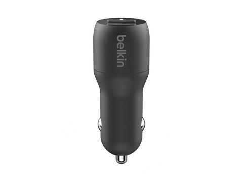 BELKIN BOOST CHARGE 24w USB-A Dual Car Charger w/ 1M PVC A-LTG Black