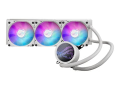 ASUS ROG RYUO III 360 ARGB white edition all-in-one CPU liquid cooler with Asetek 8th gen pump solution and Anime Matrix LED Display