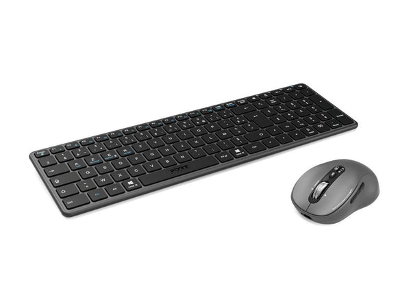 PORT DESIGNS Pack Keyboard Compact + Mouse Expert Rechargeable Combo BT+RF (FR)