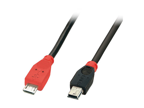 LINDY USB 2.0 Cable Type Micro-B/Mini-B OTG 2m Micro-B plug to Mini-B plug