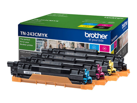 BROTHER TN243CMYK Pack Toner standard Cyan Magenta Jaune Noir 4x 1000 pages pour Hl-L32xx DCP-L35xx MFC-L37xx