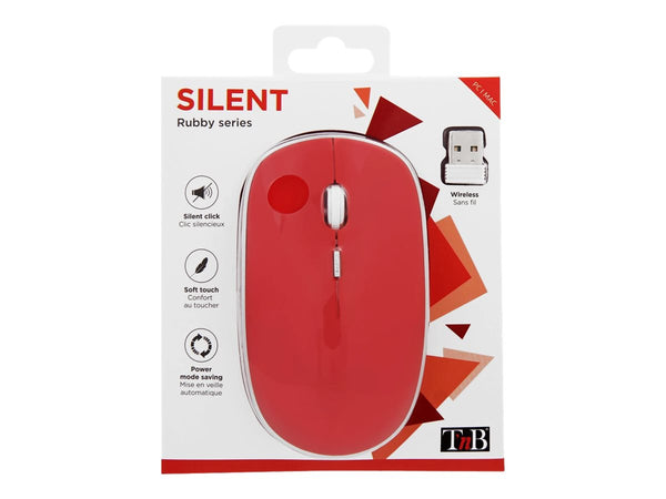 TNB RUBBY Wireless Mouse 1600 Dpi Silent Compact Size Soft Touch Ergonomic Shape Power Mode Saving Auto Link Wireless