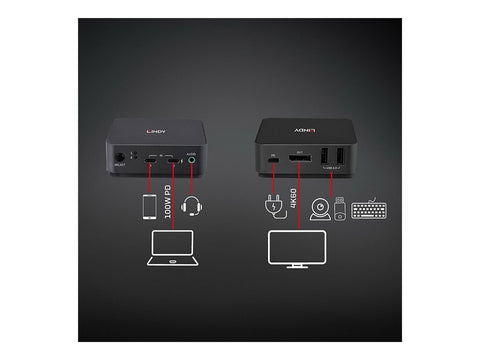 LINDY 2 Port Type C DisplayPort 1.2 KVM Switch