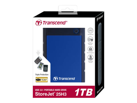 TRANSCEND 1To Disque dur externe 2.5p - Anti-choc Bleu