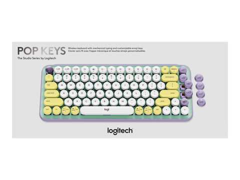 LOGITECH POP Keys Wireless Mechanical Keyboard With Emoji Keys - DayDream Mint Central (FR)