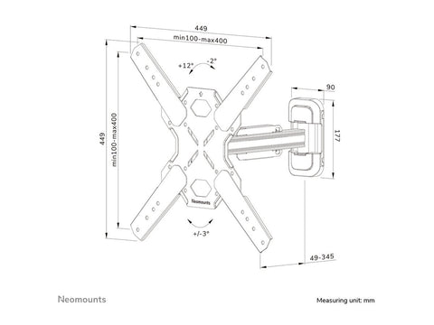 NEOMOUNTS WL40S-840BL14 Support pour écran mural 32-65p - orientable - installation rapide