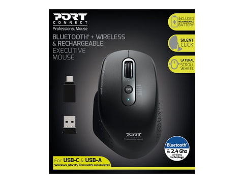PORT DESIGNS Mouse Office Executive Rechargeable Bluetooth Combo
