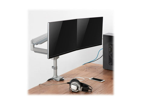 EATON TRIPPLITE Dual-Display Flex-Arm Mount for 13p to 34p Monitors - Clamp or Grommet USB Audio Ports