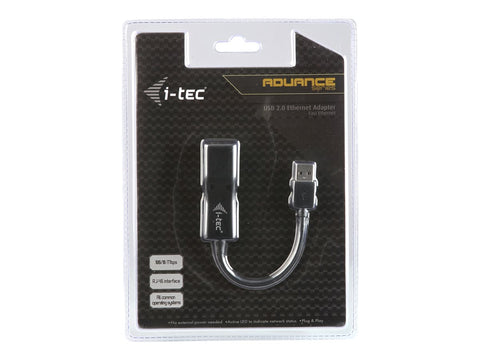 I-TEC USB 2.0 Advance 10/100 Fast Ethernet LAN Network Adapter USB 2.0 to RJ45 LED for Tablets Ultrabooks Notebooks