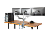 EATON TRIPPLITE Triple-Display Flex-Arm Desktop Clamp for 17inch to 30inch Flat-Screen Displays - USB and Audio Ports Aluminum