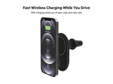 BELKIN BOOST CHARGE Magnetic wireless Car Vent Mount + Car Charger No CLA Black