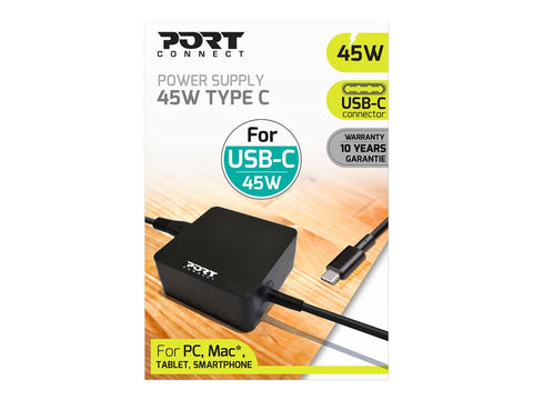 PORT DESIGNS power supply 45W - TYPE C - EU