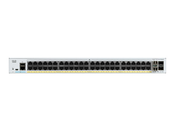 CISCO Catalyst 1000 48-Port Gigabit PoE+ PoE Budget 370W 4 x 10G SFP+ Uplinks LAN Base