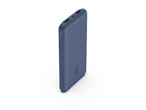 BELKIN Batterie externe 3 ports 10K avec câble USB-A vers USB-C bleu