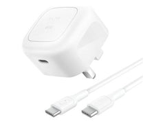 BELKIN 45W USB PD Wall Charger with PPS WHT w/ 1m 3aMP PVC C-C Cable