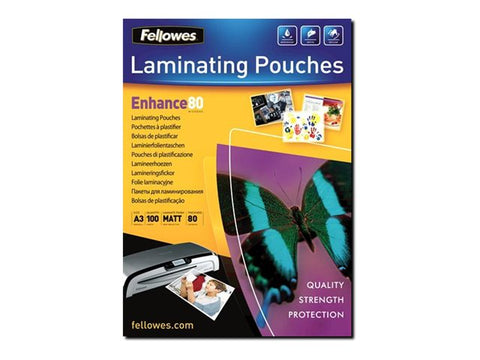 FELLOWES MATT LAMINAT POUCH A3 80MIC 100PK