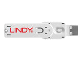 LINDY Clé USB et 4 bloqueurs de ports USB Blanc