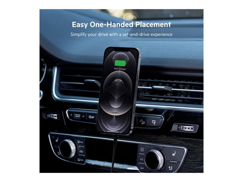 BELKIN BOOST CHARGE Magnetic wireless Car Vent Mount + Car Charger No CLA Black