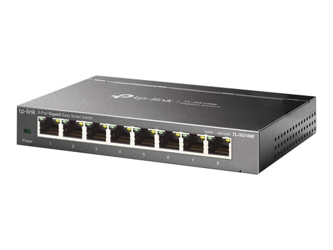 TP-LINK 8-Port Gigabit Easy Smart Switch 8 10/100/1000Mbps RJ45 ports MTU/Port/Tag-based VLAN QoS IGMP Snooping