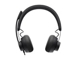 LOGITECH Zone Wired Headset on-ear wired USB-C graphite