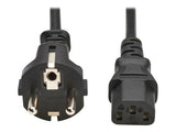 EATON TRIPPLITE PDU Power Cord C13 to Schuko CEE 7/7 - 10A 250V H05VV-F 1M 3.28 FT. Black