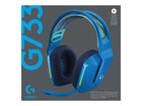 LOGITECH G G733 LIGHTSPEED Wireless RGB Gaming Headset Headset full size 2.4 GHz wireless blue