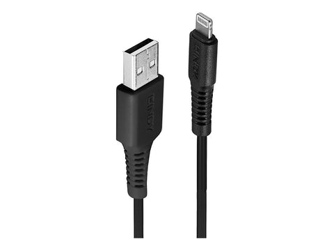 LINDY 0.5m USB to Lightning Cable black Charge and sync Cable for iPhone iPad & iPod