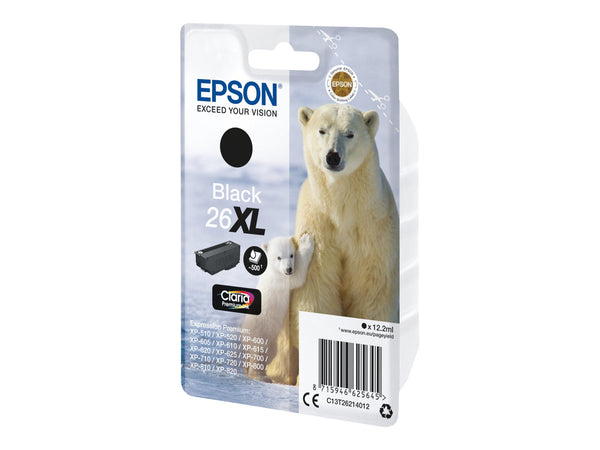 EPSON 4LB 26XL ink cartridge black high capacity 12.2ml 500 pages 1-pack RF-AM blister w/s