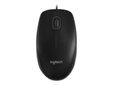 LOGITECH B100 Mouse right and left-handed optical 3 buttons wired USB black