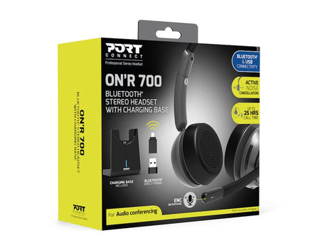 PORT DESIGNS Binaural Headset Bluetooth With Base - Pro