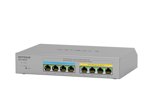 NETGEAR MS108UP 8Port Ultra60 PoE++ Multi-Gigabit 2.5G Ethernet Unmanaged Switch with 230W PoE-Budget 1G/2.5G-Ports Desktop/Wallmnt