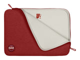 PORT DESIGNS Trendy Cotton Neoprene Laptop Sleeve 13p-14p L-shaped opening for easy access Stretchy cotton neoprene material Red