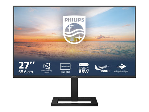 Philips 27E1N1300AE - Écran LED - 27" - 1920 x 1080 Full HD (1080p) @ 100 Hz - IPS - 1300:1 - 1 ms - HDMI, USB-C - HP- ajustable