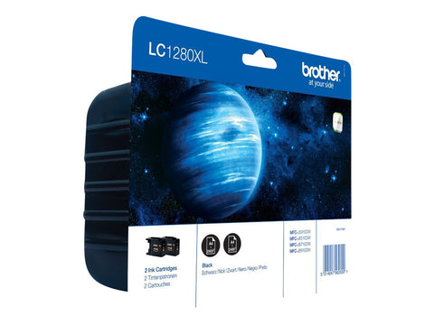 BROTHER LC-1280 cartouche d encre noir très haute capacité 2x 2.400 pages 1-pack blister sans alarme