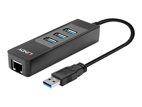 LINDY USB 3.1 Hub/Gigabit Ethernet Adapter up to zu 5Gbitps