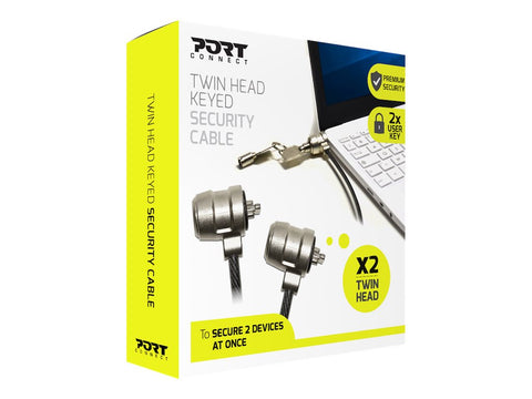 PORT TWIN HEAD KEYED SECURITY CABLE
