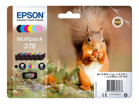 EPSON 1LB 378 Mpack Ink Cartridge BK C M Y LC LM BLISTER w/s