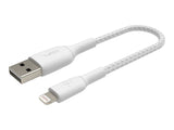 BELKIN BOOST CHARGE USB-A to Lightning Cable Braided 0.15M White
