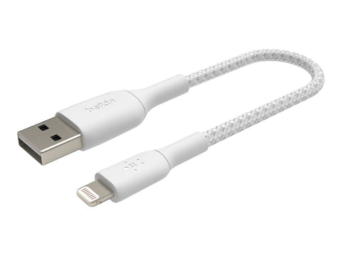 BELKIN BOOST CHARGE USB-A to Lightning Cable Braided 0.15M White