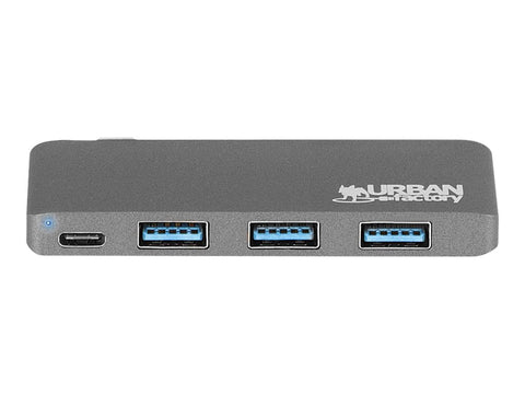 URBAN FACTORY TYPE-C HUB 3xUSB 3.0 DARK GREY