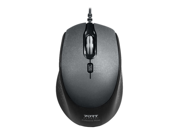 PORT DESIGNS Mouse Office Wired Silent Pro Black Bulk
