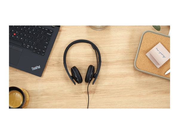 LENOVO - Gen 2 - Micro-casque - sur-oreille - filaire - USB-C - noir - Certifié pour Microsoft Teams