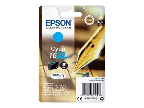EPSON 1LB 16XL ink cartridge cyan high capacity 6.5ml 450 pages 1-pack RF-AM blister w/s