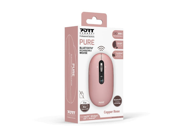 PORT DESIGNS Mouse Rechargeable Bluetooth Pure Mac - Copper Rose
