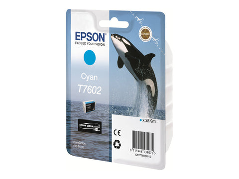 EPSON T7602 cartouche dencre cyan haute capacité 25,9ml 2196 pages pack de 1