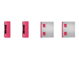 LINDY Clé USB et 4 bloqueurs de ports USB Rose