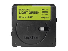 BROTHER 12MM BTAGG31 Tape Black on Light Green