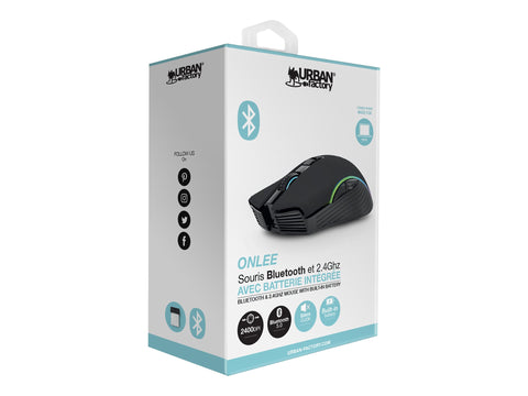 URBAN FACTORY Souris Bluetooth avec batterie rechargeable