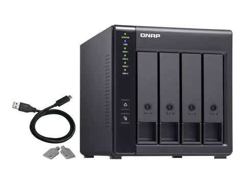 QNAP TR-004 4-bay 3.5p SATA HDD USB 3.0 type-C hardware RAID external enclosure